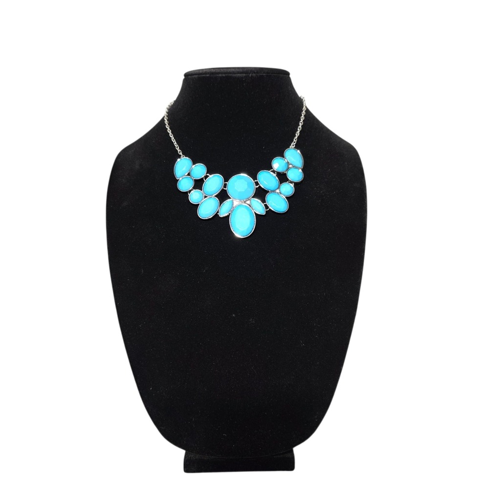 Paparazzi Necklace & Earrings Set Silver Tone Turquoise Stone Jewelry‎